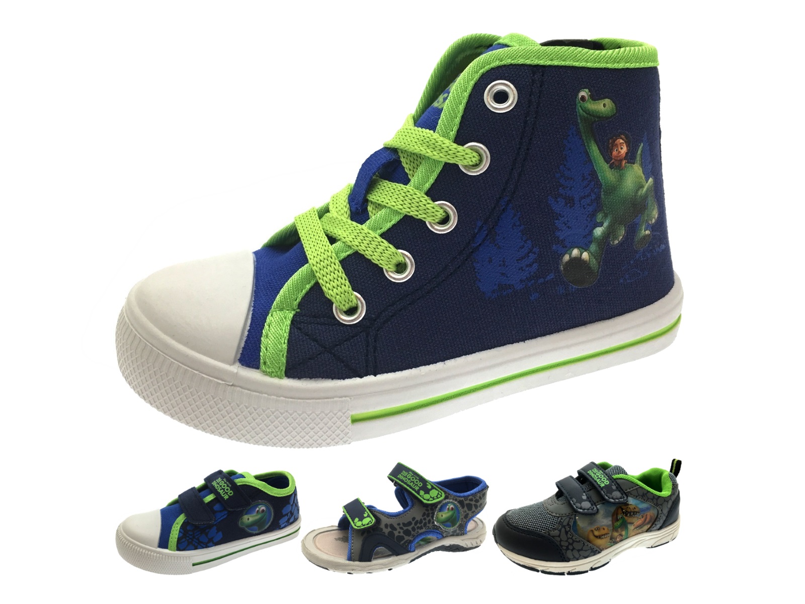 Boys The Good Dinosaur Shoes Hi Top Trainers Sports Sandals Canvas